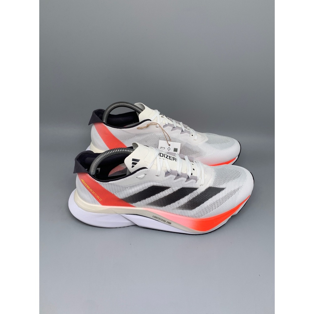 Adidas Adizero Boston 12 White Red Running Shoes IF9210 Men's Sz 8 Women's Sz 9